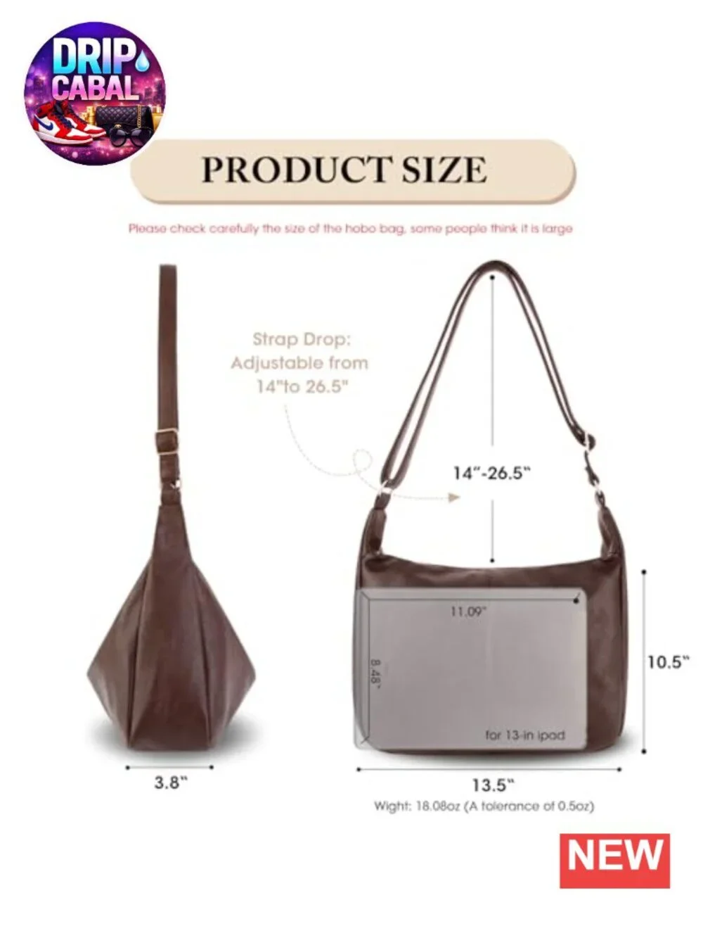 Foldable Leather Slouchy Hobo Bag for Women Adjustable Strap Crossbody